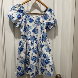 Art Class Blue Floral Kids Dress